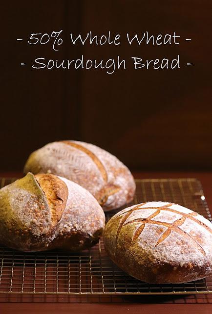 50% Whole Wheat Sourdough Bread