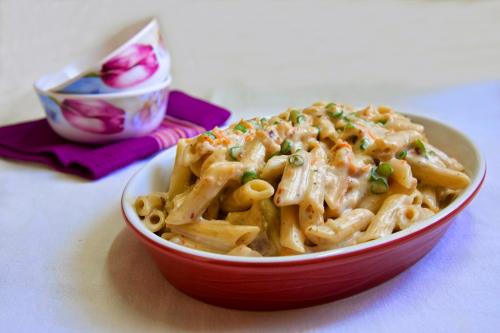 Whole Wheat Pasta in White Sauce