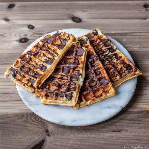 Almond chocolate waffles