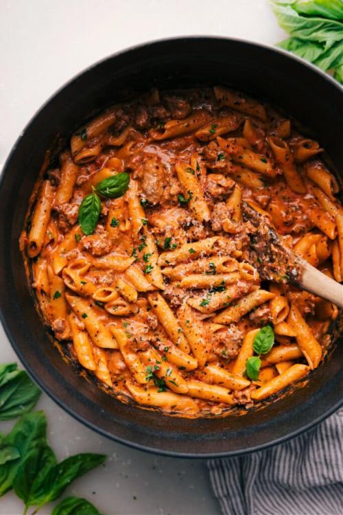 Penne Pasta with Sausage (One Pot!)