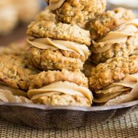 Oatmeal Sandwich Cookies with Cookie Butter Frosting